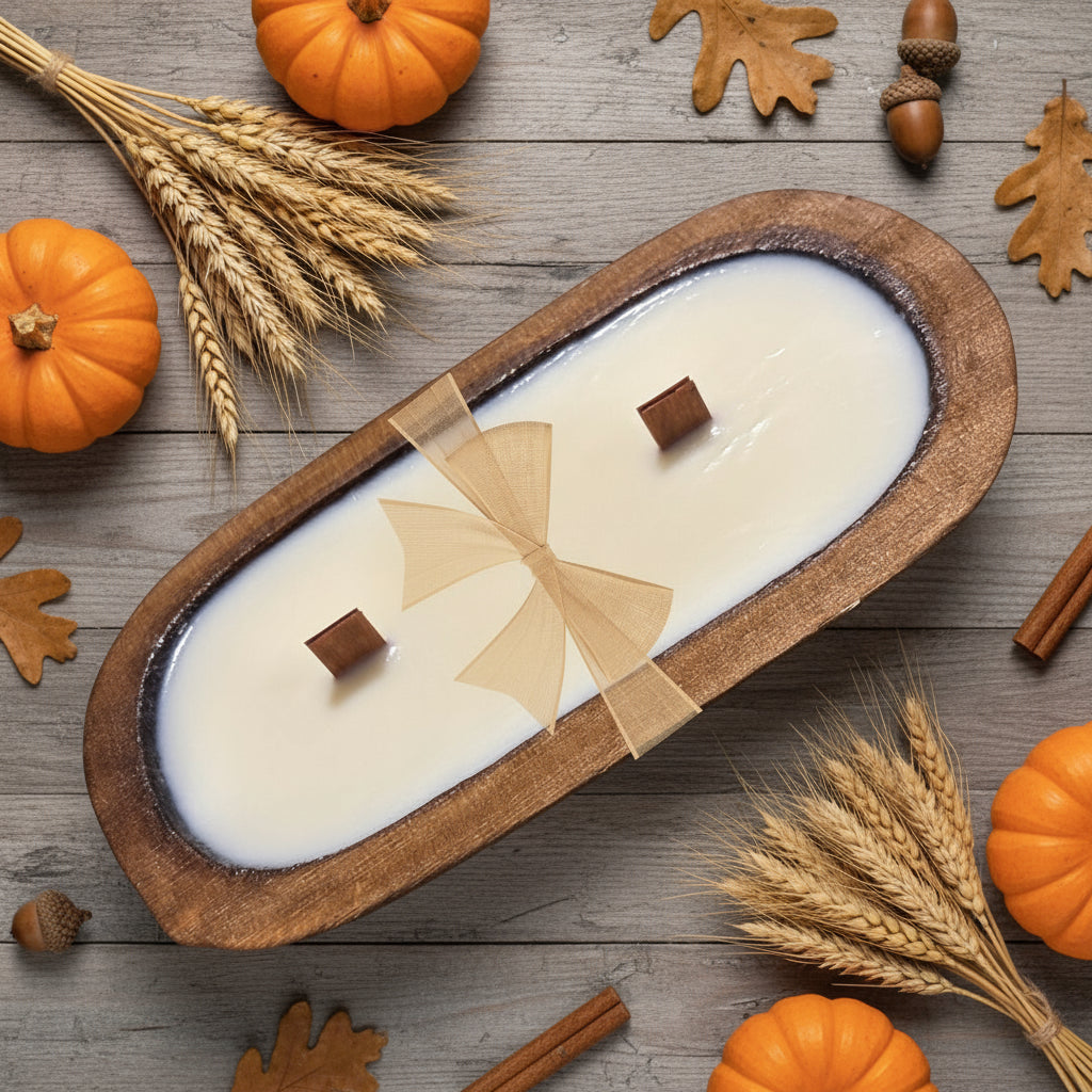 Warm & comforting blend of coffee, orange liqueur, spice & lemon in this hand-poured, wood wick, soy blend candle in a classic dough bowl for timeless charm. $34.00 USD