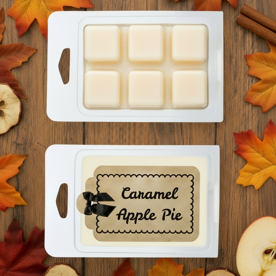 Warm & comforting blend of fresh apples, cinnamon, vanilla & caramel. Our hand-poured, soy blend, wax melts will fill your home with seasonal charm. $5.00USD